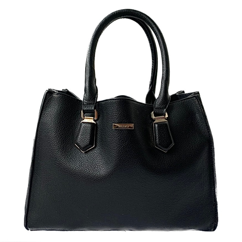Aldo Black Gold Hardware Medium Unstructured Tote Purse (GUC)
